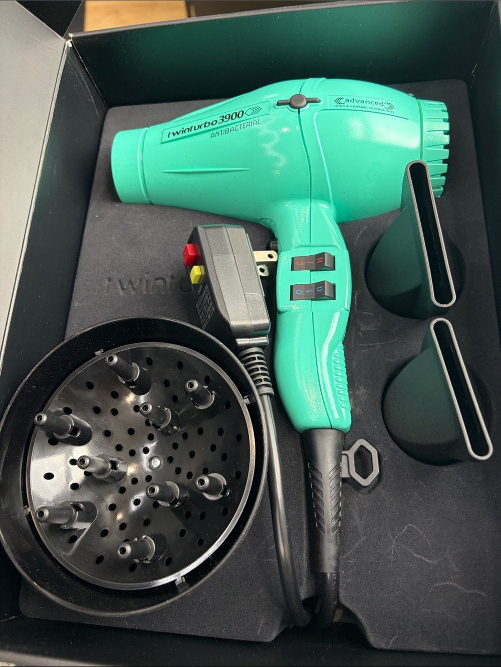 Light Blue Emerald Hair Dryer - Compact Styling Dryer